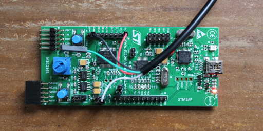 MB1036B with Dhrystone running using Hobby Components HCCABL0015 USB to RS232 TTL Serial Interface Cable